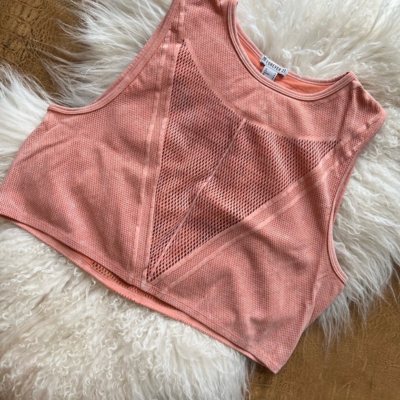 Pink Mesh Crop Top Sz M - Picture 5 of 5